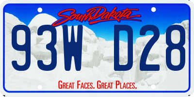 SD license plate 93WD28