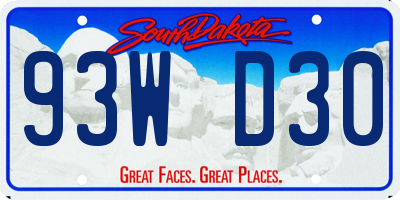 SD license plate 93WD30