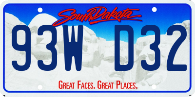 SD license plate 93WD32