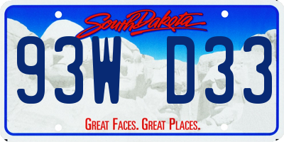 SD license plate 93WD33