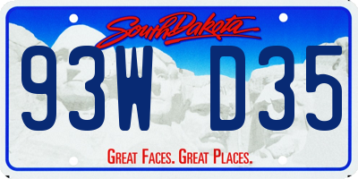 SD license plate 93WD35