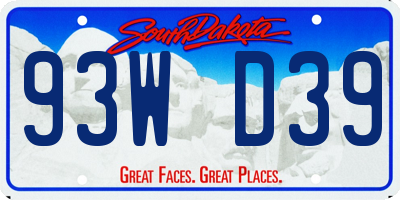 SD license plate 93WD39