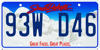 SD license plate 93WD46