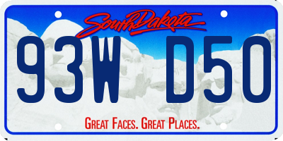 SD license plate 93WD50