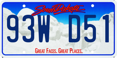 SD license plate 93WD51