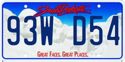 SD license plate 93WD54