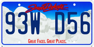 SD license plate 93WD56