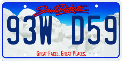 SD license plate 93WD59