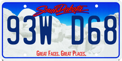 SD license plate 93WD68