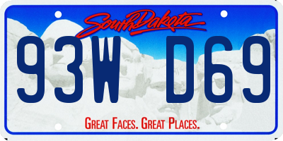 SD license plate 93WD69