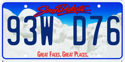 SD license plate 93WD76