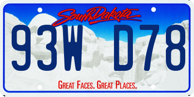 SD license plate 93WD78
