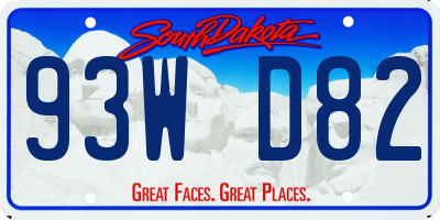SD license plate 93WD82