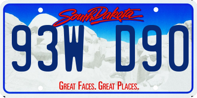SD license plate 93WD90