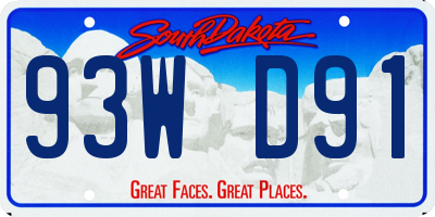 SD license plate 93WD91