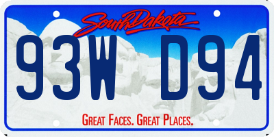 SD license plate 93WD94