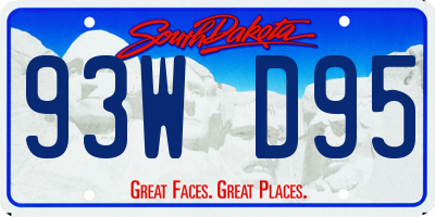 SD license plate 93WD95