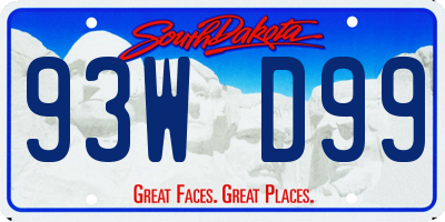 SD license plate 93WD99