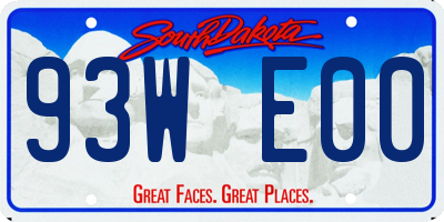 SD license plate 93WE00