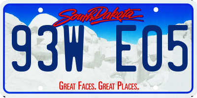 SD license plate 93WE05