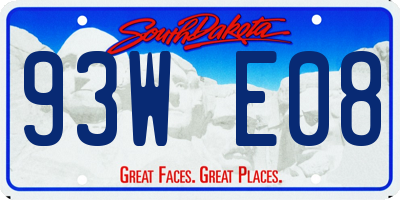 SD license plate 93WE08