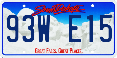SD license plate 93WE15