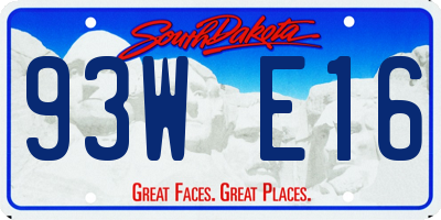 SD license plate 93WE16