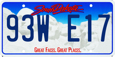 SD license plate 93WE17