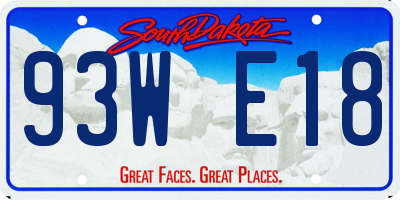 SD license plate 93WE18