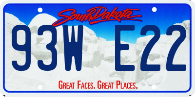 SD license plate 93WE22