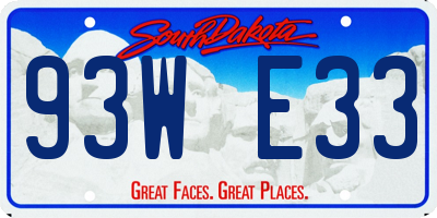SD license plate 93WE33