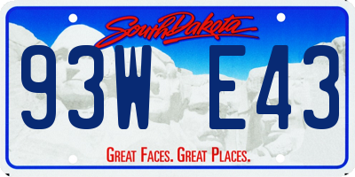 SD license plate 93WE43