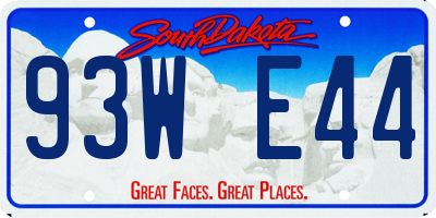 SD license plate 93WE44