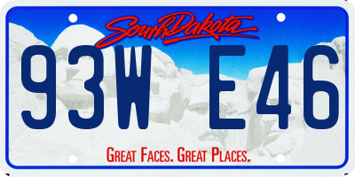 SD license plate 93WE46