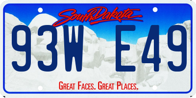 SD license plate 93WE49