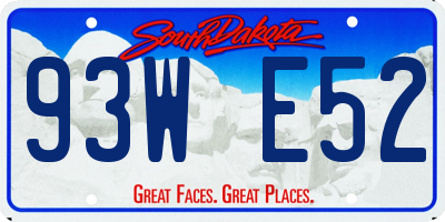 SD license plate 93WE52