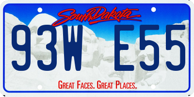SD license plate 93WE55