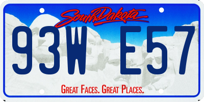 SD license plate 93WE57