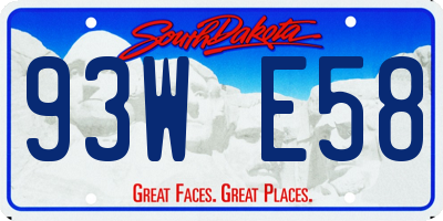 SD license plate 93WE58