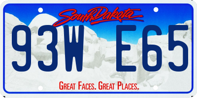 SD license plate 93WE65