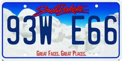 SD license plate 93WE66