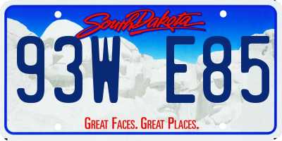 SD license plate 93WE85