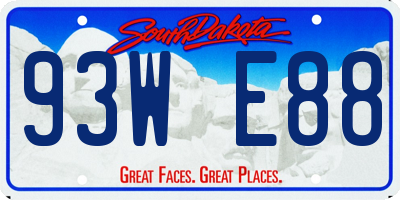 SD license plate 93WE88