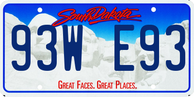 SD license plate 93WE93