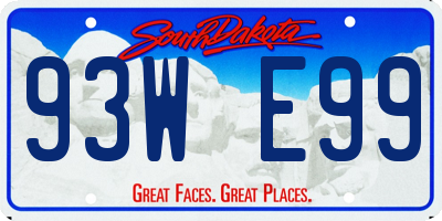 SD license plate 93WE99