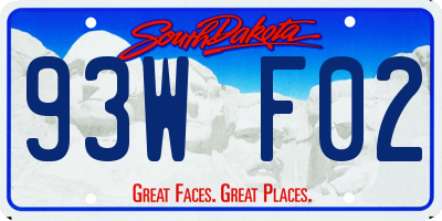 SD license plate 93WF02