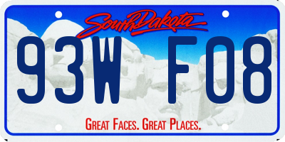 SD license plate 93WF08