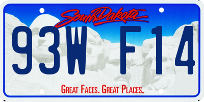 SD license plate 93WF14
