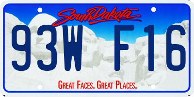 SD license plate 93WF16