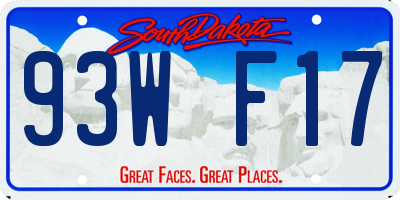 SD license plate 93WF17